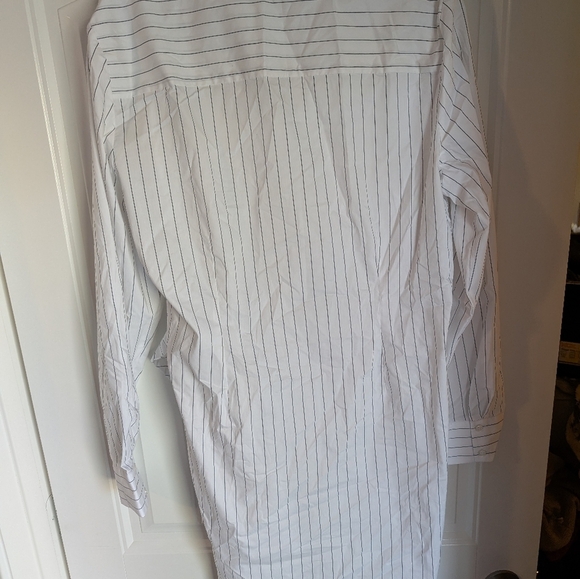 Abercrombie & Fitch White And Black Striped Business Wrap Dress Size XL TALL - Picture 4 of 5